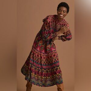 Anthropologie Bl-nk Tiered Midi Dress